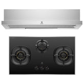 90CM BUNDLE: ECP9541X PULL-OUT EXTRACTOR HOOD & EHG9350 3-BURNER GAS HOB