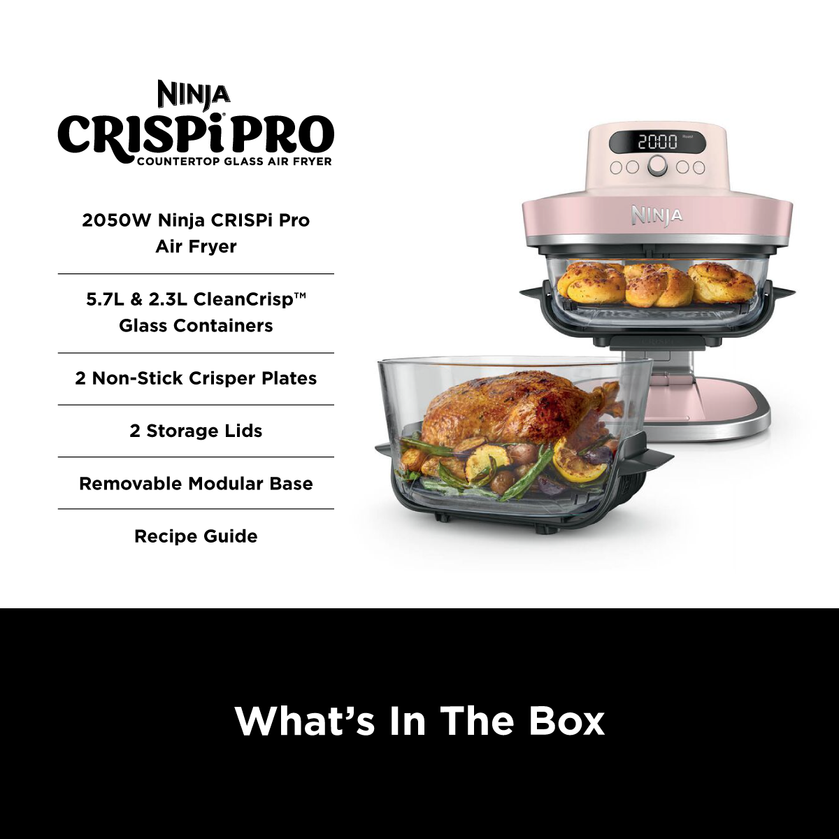 AS101 CRISPI PRO GLASS AIRFRYER | Free Ninja CleanCrisp Cookware Worth $49.99