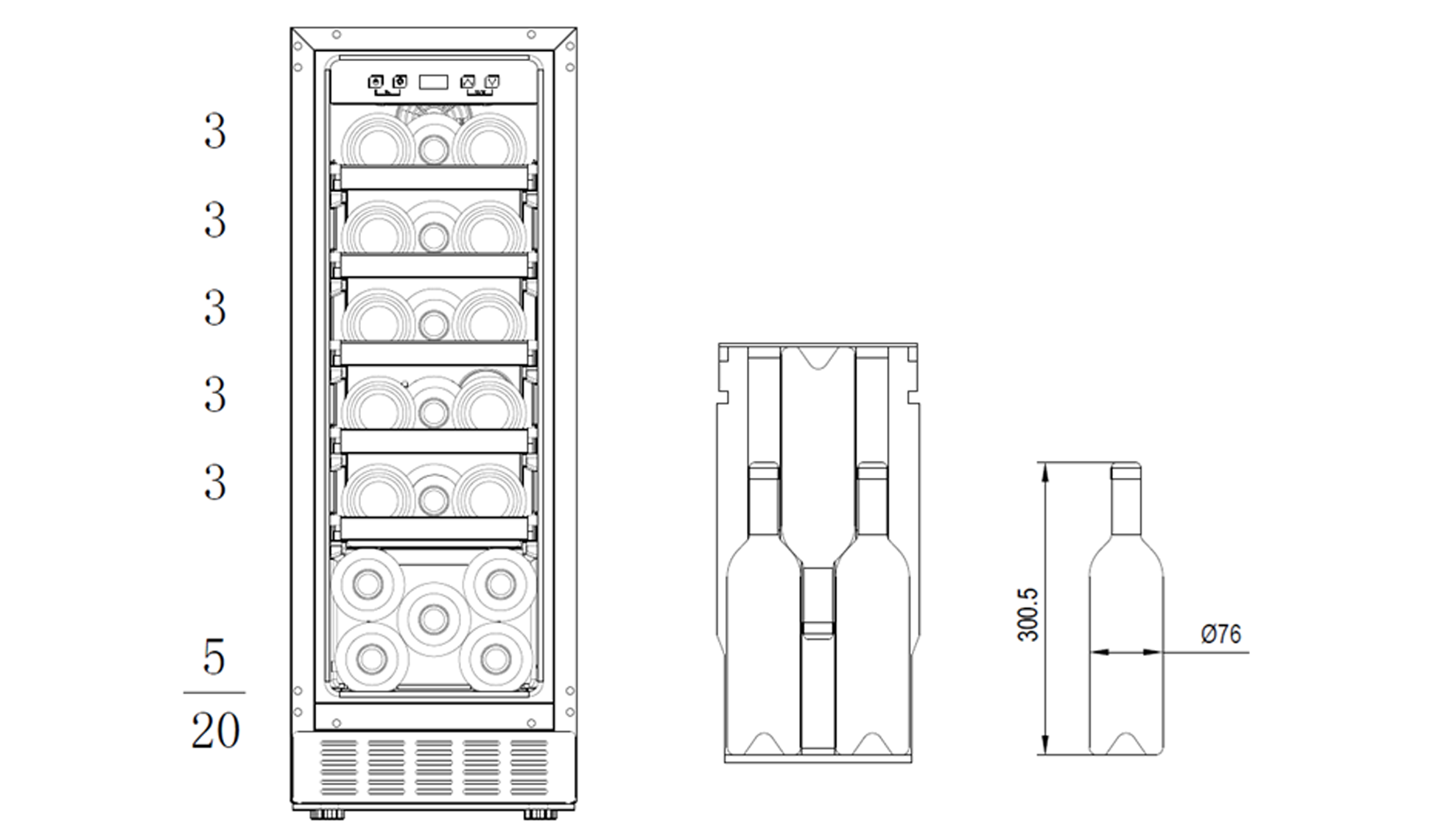 BUW20BA 20 BOTTLES WINE CHILLER