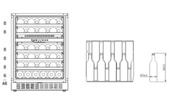 BUW46DBA 46 BOTTLES DUAL-ZONE WINE CHILLER