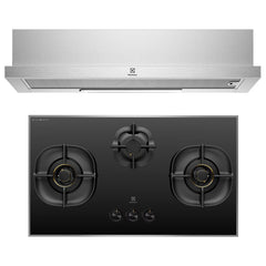 90CM BUNDLE: ECP9541X PULL-OUT EXTRACTOR HOOD & EHG9350 3-BURNER GAS HOB